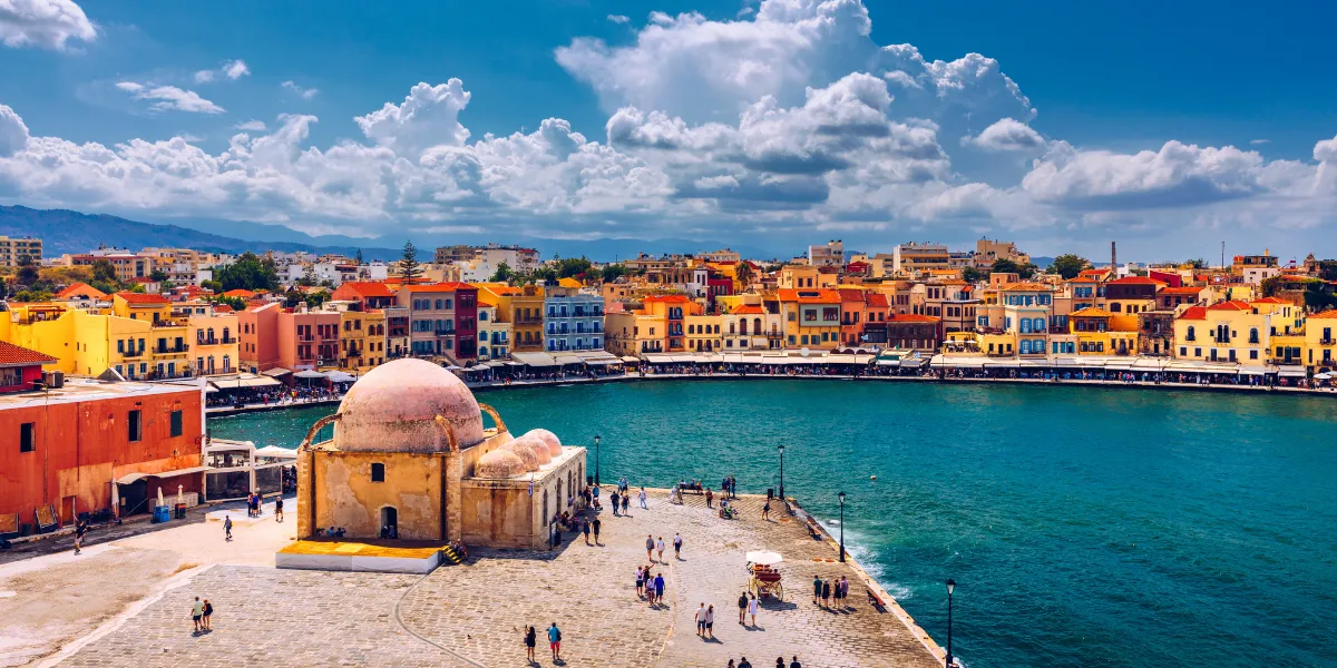 The old Venetian harbor of Chania, Crete